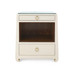 Ming 2-Drawer Side Table with Glass Top, Canvas Cream