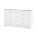 Ming Extra Large 8-Drawer with Glass Top, Chiffon White