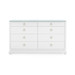 Ming Extra Large 8-Drawer with Glass Top, Chiffon White
