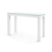 Parsons Console Table with Glass Top, Chiffon White