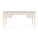 Morris Desk with Glass Top, Blanched Oak and Nickel