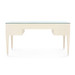 Morris Desk with Glass Top, Blanched Oak and Nickel