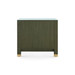 Camden 3-Drawer Side Table with Glass Top, Deep Olive