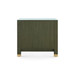 Camden 3-Drawer Side Table with Glass Top, Deep Olive