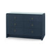 Bryant Linen Extra Large 6-Drawer with Glass Top, Blue Steel