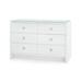 Bryant Linen Extra Large 6-Drawer with Glass Top, Chiffon White