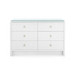 Bryant Linen Extra Large 6-Drawer with Glass Top, Chiffon White