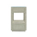 Camilla  2-Drawer Side Table with Glass Top, Moss Gray Tweed