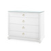 Ming Large 4-Drawer with Glass Top, Chiffon White