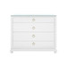 Ming Large 4-Drawer with Glass Top, Chiffon White