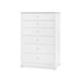 Ming Tall 6-Drawer with Glass Top, Chiffon White