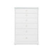 Ming Tall 6-Drawer with Glass Top, Chiffon White