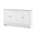 Meredith 4-Door Cabinet with Glass Top, Chiffon White