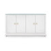 Meredith 4-Door Cabinet with Glass Top, Chiffon White