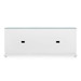 Meredith Extra Large 4-Door Cabinet with Glass Top, Chiffon White