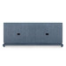 Meredith Extra Large 4-Door Cabinet with Glass Top, Navy Blue