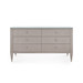 Morris Extra Large 6-Drawer with Glass Top, Taupe Gray and Satin Bronze