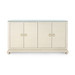 Meredith 4-Door Cabinet with Glass Top, Canvas Cream