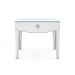 Madeline 1-Drawer Side Table with Glass Top, Platinum Shimmer