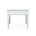 Madeline 1-Drawer Side Table with Glass Top, Platinum Shimmer