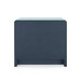 Bryant Linen 3-Drawer Side Table with Glass Top, Blue Steel