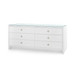 Bryant Linen Extra Wide Large 6-Drawer with Glass Top, Chiffon White