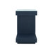 Essential Side Table with Glass Top, Blue Steel