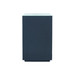 Essential Side Table with Glass Top, Blue Steel