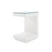 Essential Side Table with Glass Top, Chiffon White