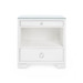 Frances 2-Drawer Side Table with Glass Top, Chiffon White