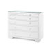 Frances 6-Drawer with Glass Top, Chiffon White
