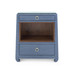 Ming 2-Drawer Side Table with Glass Top, Navy Blue