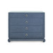 Ming Large 4-Drawer with Glass Top, Navy Blue