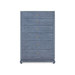 Ming Tall 6-Drawer with Glass Top, Navy Blue
