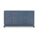 Meredith 4-Door Cabinet with Glass Top, Navy Blue