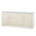 Meredith Extra Large 4-Door Cabinet with Glass Top, Canvas Cream