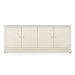Meredith Extra Large 4-Door Cabinet with Glass Top, Canvas Cream
