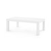 Parsons Coffee Table with Glass Top, Chiffon White