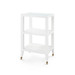 Isadora Side Table with Glass Top, Chiffon White