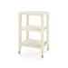 Isadora Side Table with Glass Top, Canvas Cream