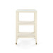 Isadora Side Table with Glass Top, Canvas Cream