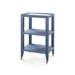 Isadora Side Table with Glass Top, Navy Blue