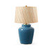 Aksel Lamp with Shade 17-inch Papyrus, with Gold, Cruise Teal