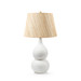 Charlotte Lamp with Shade 16-inch Papyrus, with Gold, Blanc de Chine