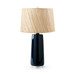 Edgware Lamp with Shade 17-inch Papyrus, with Nickel, Midnight Blue