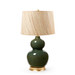 Jade Lamp with Shade 17-inch Papyrus, with Gold, Olive Green