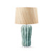 Malibu Lamp with Shade 17-inch Papyrus, with Nickel, Polar Mist