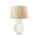 Meridian Lamp with Shade 17-inch Papyrus, with Nickel, White Cloud