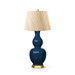 Delft Lamp with Shade 16-inch Papyrus, with Gold, Navy Blue
