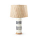 Elena Lamp with Shade 17-inch Papyrus, with Nickel, Blue and White